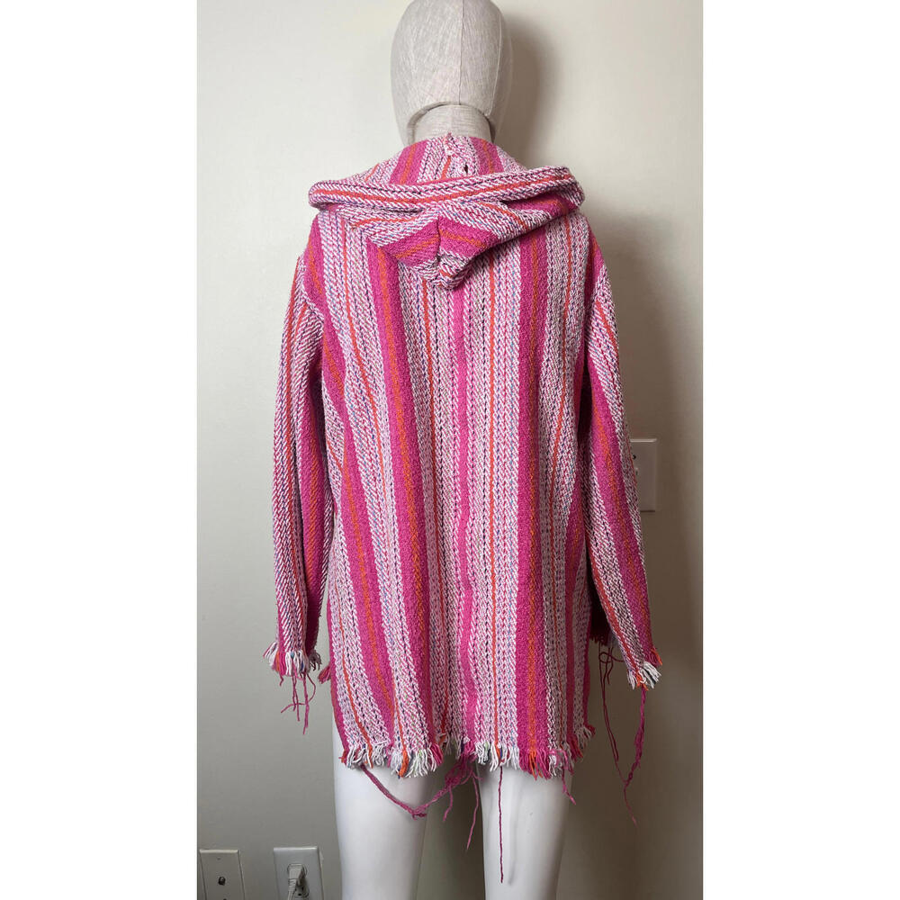 JEN'S PIRATE BOOTY FRINGE BOHO PINK BLANKET HOODIE M/L - Picture 6 of 10